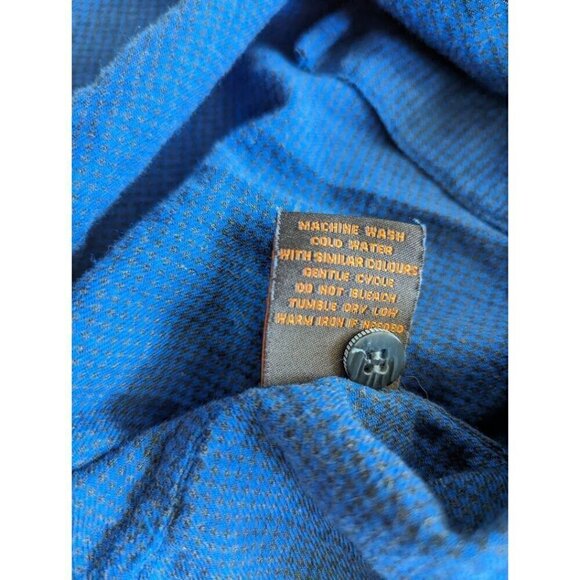 Comstock & Co. Button Up Long Sleeve Mens Blue Cotton Size Small - Picture 6 of 6